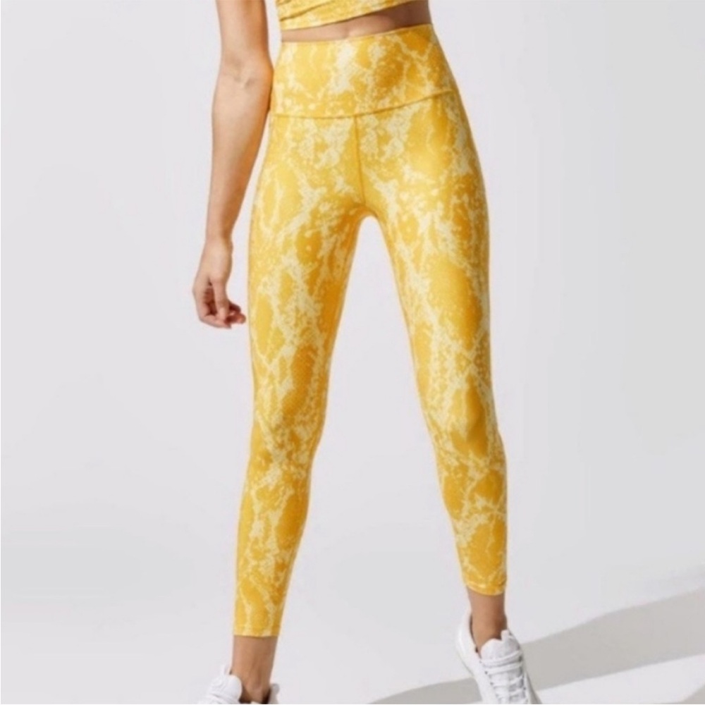 Carbon38 Yellow Snake Print Leggings